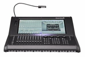 Road Hog lighting console with touchscreen display for corporate event production control